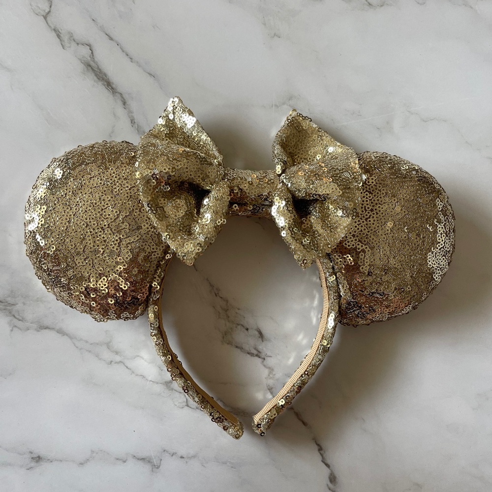 Gold Sequin Minnie Mouse Ears